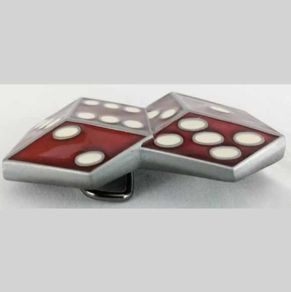 Enamel Dice Sm Metal Belt Buckle Moto Style - Picture 2 of 5